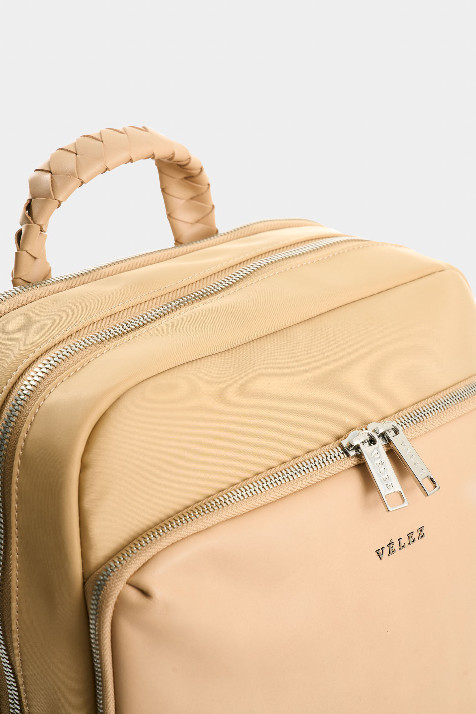 Mochila Marfilo de cuero y nylon para mujer manija trenzada-1748660291991