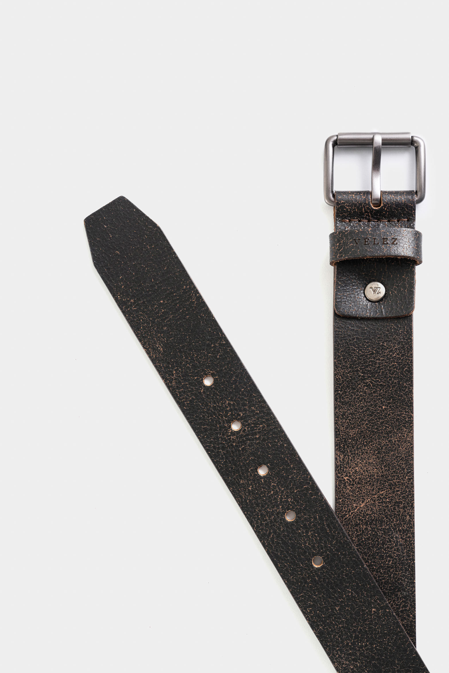 Cinturón Unifaz Montt de cuero para hombre craquelado-1748661125568