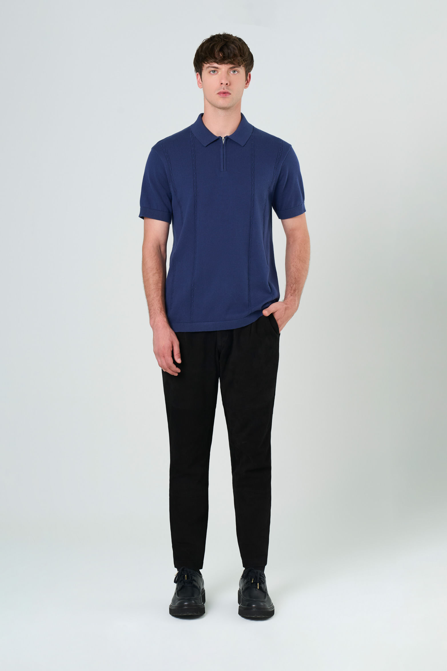 Polo Tropical manga corta para hombre semi fitted-1750386294252