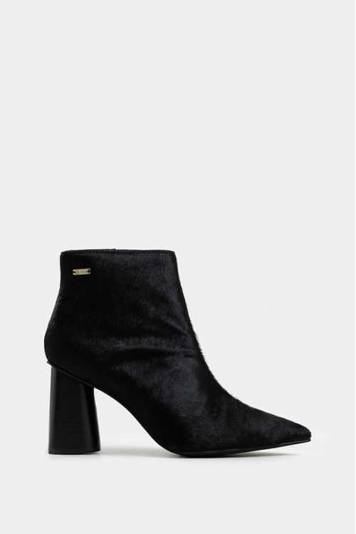 Botines Agata de cuero pelo para mujer silueta punta