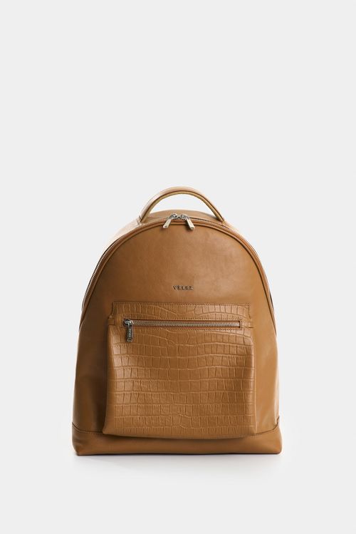 Mochila de cuero grabado para mujer Floral