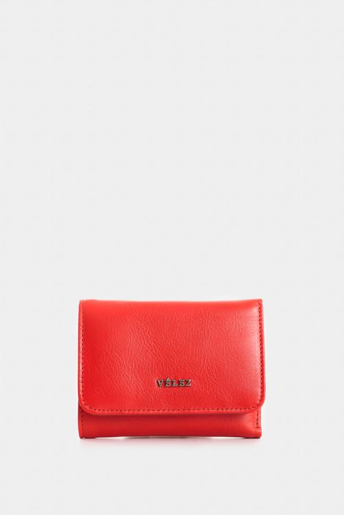 Billetera pequeña de cuero para mujer con monedero