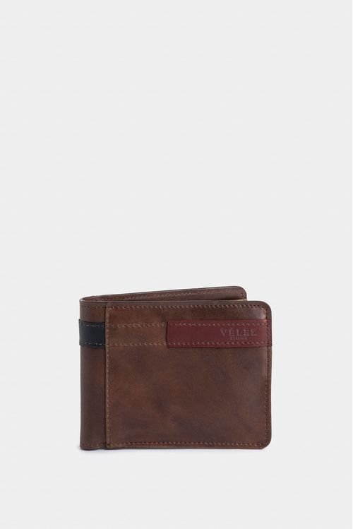 Billetera de cuero contrastes