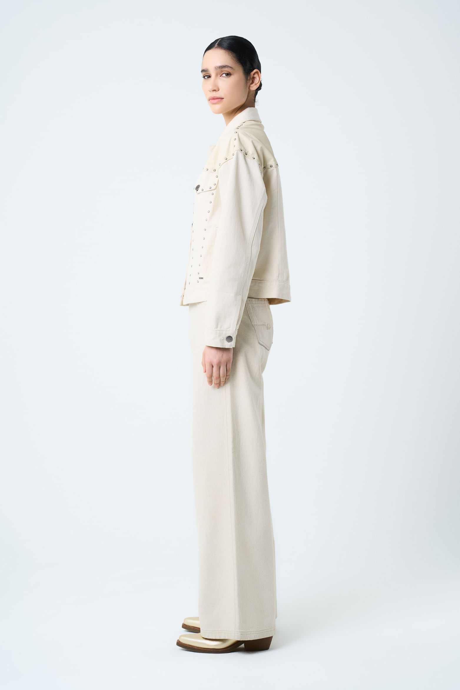 Chaqueta Orquídea de algodón y cáñamo para mujer silueta oversized-1763562635590