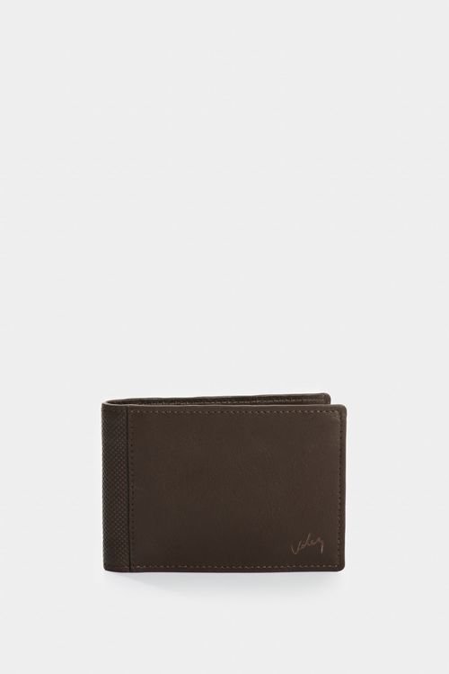 Billetera de cuero con detalle grabado para hombre Lira