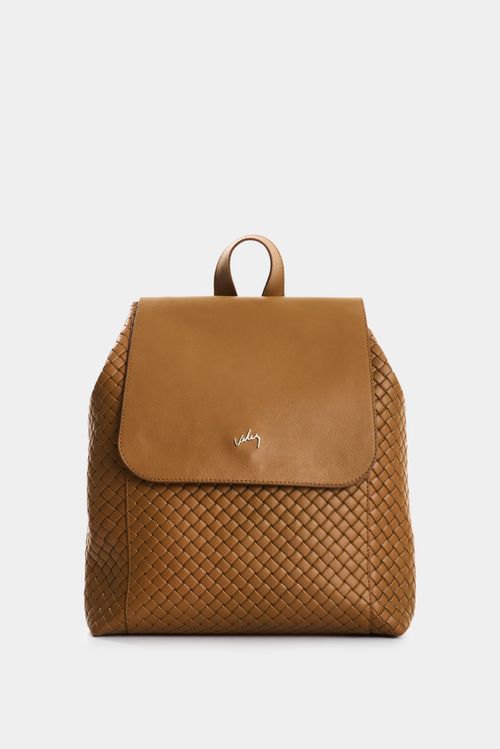 Mochila de cuero grabado para mujer Ivory